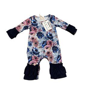 Clover Cottage Baby Girl's Floral Romper - Size 0-6 months - New!